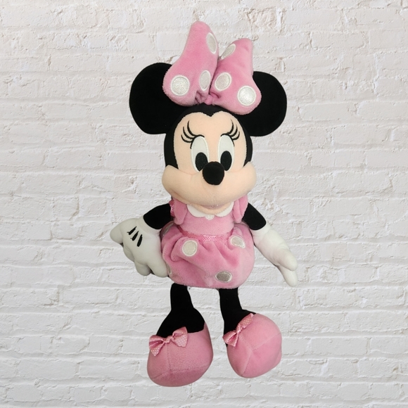 Minnie Mouse Doll, Pink, Black, Polka Dots - Picture 1 of 7